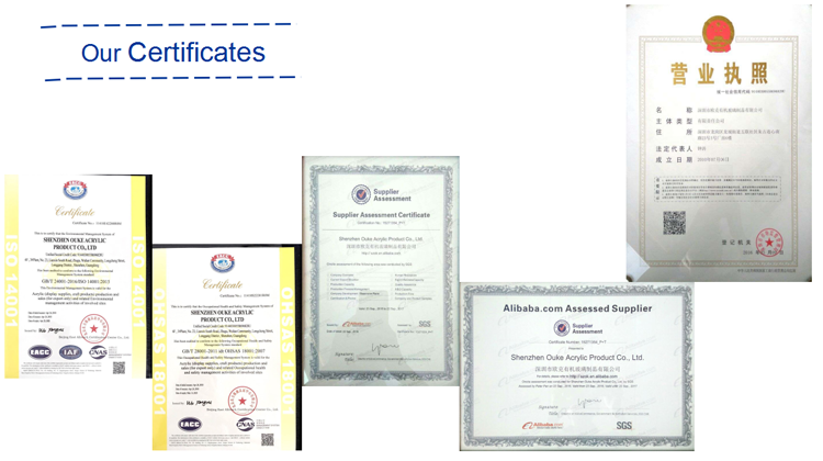 Roku darbs ar skaidru akrila aplauzumu organizatoru sertifikātus.png Handmade clear acrylic makeup organizer certificates.png