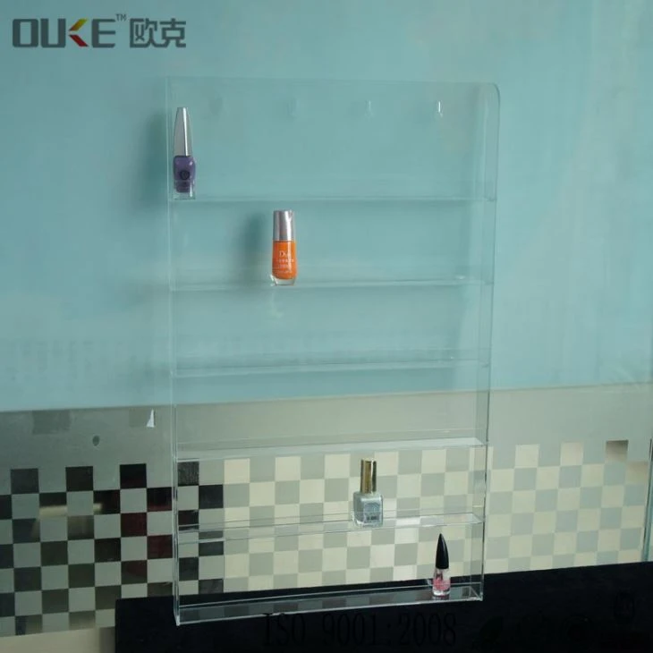 High Quallity Clear Acrylic Nail Polish Wall Rack Nail Polish Shelves