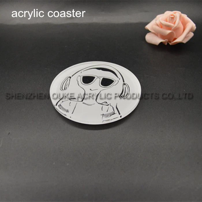Factory Custom Clear Round Acrylic Drink Coaster Set