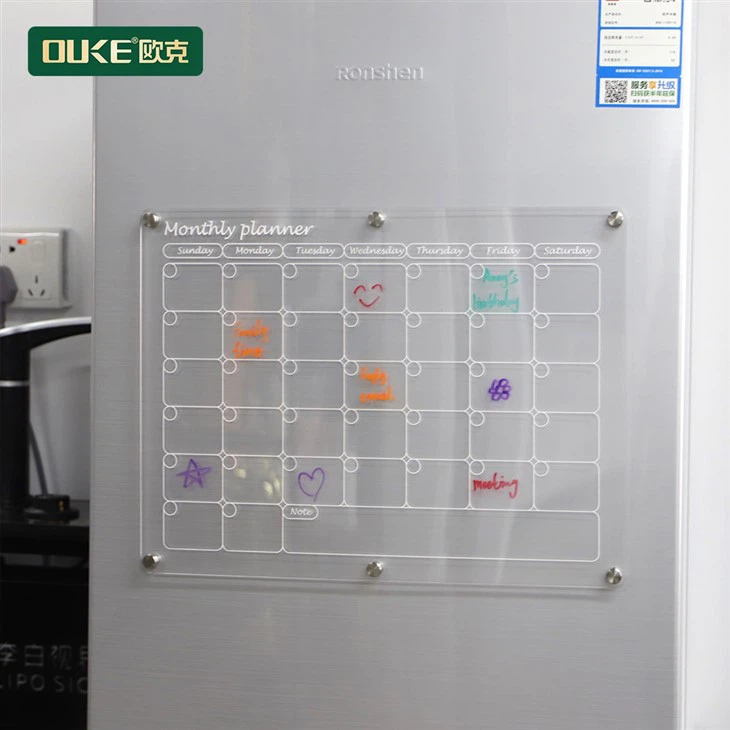 Magnetic Acrylic Calendar For Fridge